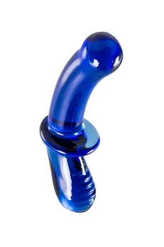Satisfier Double Cristal dvostrani Dildo, staklo, cijan, 19,5 cm
