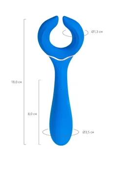 L'eroina Vhalli multifunkcionalni vibrator, silikon, cijan, 18,5 cm