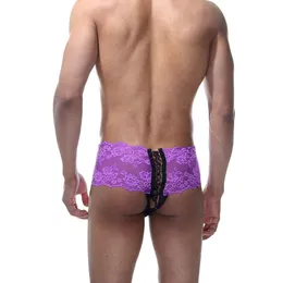 Muške ljubičasto-crne gaćice sa pikantnim vezicama