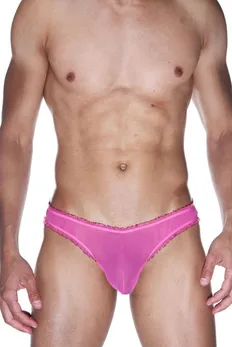 Muške vruće ružičaste Gaćice-Brazilian sa volančanom završnom obradom