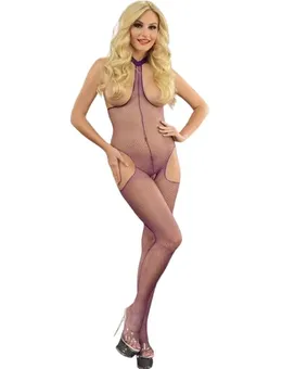 Ljubičasti Catsuit sa izrezima na grudima, bokovima i u koraku