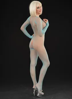 Ženski Catsuit od fine mreže sa dubokim dekolteom