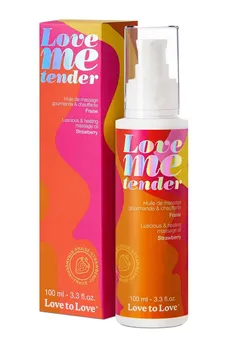 Съедобное согревающее массажное масло love me tender strawberry с ароматом клубники .
