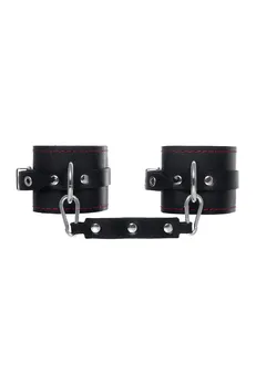 Pecado BDSM okovi, jednoslojni sa kontrastnim šavovima, prirodna koža, crni