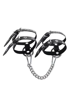 Pecado BDSM okovi, jednoslojni od dve trake, koža, crna