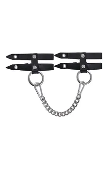 Pecado BDSM okovi, jednoslojni od dve trake, koža, crna