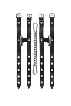 Pecado BDSM okovi, jednoslojni od dve trake, koža, crna