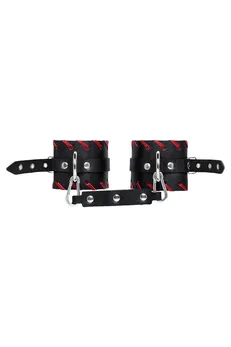 Okovi Pecado BDSM, sa crvenim ivicama, prirodna koža, crna