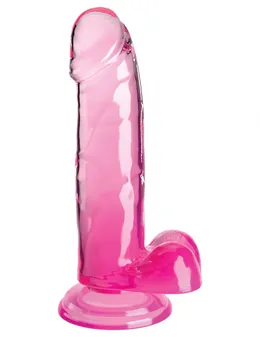 Ružičasti dildo sa skrotumom na usisnoj čaši 7  Cock vith Balls - 20,3 cm.