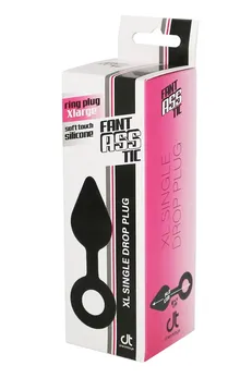 Crni čep sa prstenom XL Single Drop plug-14 cm