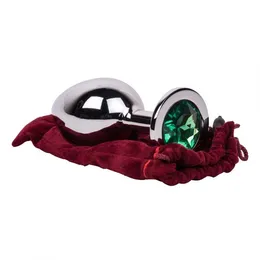 Veliki čelični plugin sa kristalom Green Lime