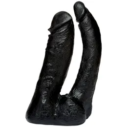 Dvostruka stimulacija Double penetrator Black falloimitator mlaznica - 16 cm.