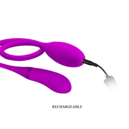 Analno vaginalni vibracioni masažer na flexibilnom štapu, ljubičasta