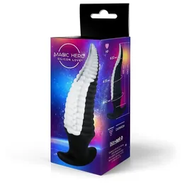 Crno-beli fantazijski Analni stimulans-pipak - 13 cm.