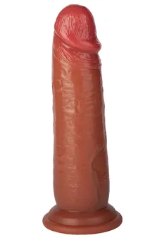 Realistični Dildo bez skrotuma napravljen od dvoslojnog silikona - 20 cm.