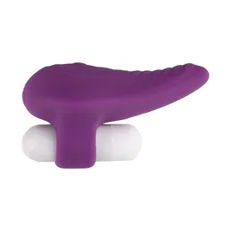 Ljubičasti silikonski dodatak za prst sa vibracionim metkom