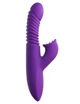 Ljubičasti zečji vibrator sa translacijskim pokretanjemovratak i toplota Ultimate thrusting Clit Stimulate-her .