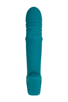 Vibrator sa funkcijom Up&amp;Dovn i stimulativnim prstenom, jos Mija, silikon, zelena, 19 cm