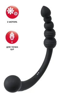 Black Red bi Toifa dvostrani vibrator, silikon, Crna, 35 cm