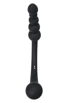 Black Red bi Toifa dvostrani vibrator, silikon, Crna, 35 cm