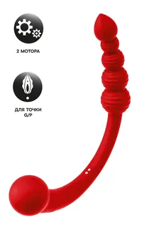 Black Red bi Toifa dvostrani vibrator, silikon, crvena, 35 cm
