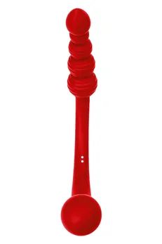 Black Red bi Toifa dvostrani vibrator, silikon, crvena, 35 cm