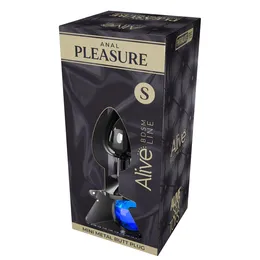 Srebrna analna čaura sa plavim kristalom Mini Metal Butt Plug Size s - 7 cm.