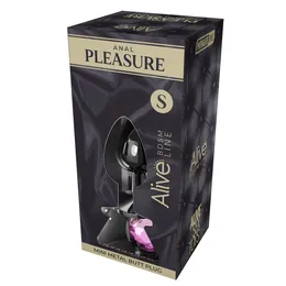 Srebrna analna čaura sa ružičastim kristalom Mini Metal Butt Plug Size s - 7 cm.