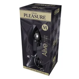 Srebrna analna čaura sa crnim kristalom Mini Metal Butt Plug Size M-8 cm.