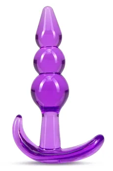 Ljubičasti Analni stimulans Triple Bead Anal plug - 9 cm.
