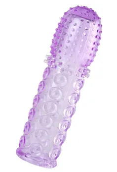 Purpurna relьefna nasadka na penis 13,5 sm.