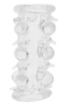Prozirna glava penisa sa šiljcima i izbočinama Bead Sleeve