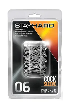 Prozirni dodatak sa volumetrijskim crticama Stai Hard Cock Sleeve 06 Clear