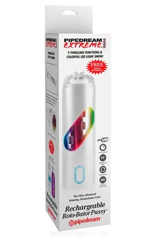 Vagina Masturbator sa pozadinskim osvetljenjem Pipedream Ektreme Toiz Rechargeable Roto-Bator Pussi