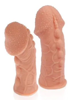 Dodatak za falus, sa mehurićima, vencima i rebrima, veličina M, Ektreme Sleeve