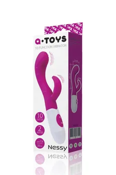 Vruće ružičasti Nessi vibrator sa klitorisnim stimulatorom .