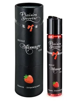 Массажное масло с ароматом клубники huile de massage gourmande fraise des bois .