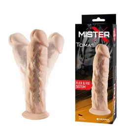 Telesni dildo na usisnoj čaši sa tomasovim flexibilnim grebenom