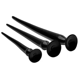 Set od 3 crna velika flexibilna analna stimulansa Slim Tapered Anal Hose Trainer Set