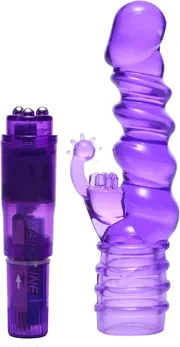 Ljubičasta vibraciona jakna sa zečjim nastavkom Ribbed Rabbit vibrator .