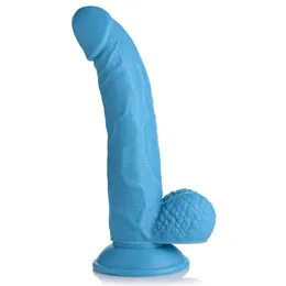 Plavi dildo na usisnoj čaši 7,5 Dildo with Balls-21,5 cm.