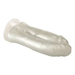 Dvostruki biserni dildo Barokue Pearl beli 9900-03lola