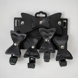 Set fixacija sa mašnama od crne prave kože