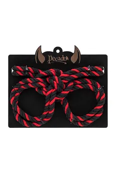 Lisice-okovi Pecado BDSM, čvor-alfa, od pamučnog užeta, crno-crvene, 3,3 m