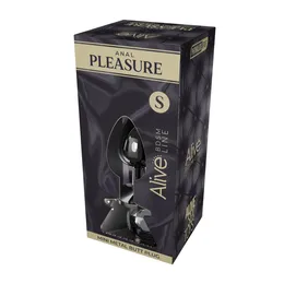 Analna čaura Alive Mini Metal Butt, crni kristal, s