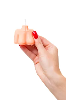 Sveća Pecado BDSM ženska silueta, narandžasta, gr. 49