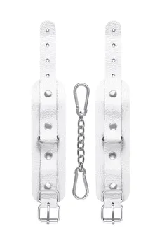 Pecado BDSM narukvice, mini zaobljeni uglovi, koža, bela