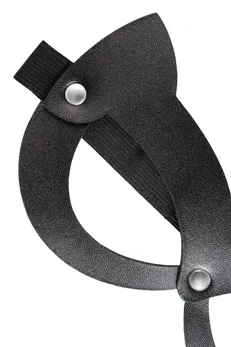 Pecado BDSM Maska, sa mačjim ušima otvorena, prirodna koža, crna