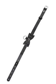 Choker-ogrlica Pecado BDSM, sa leptirom i prstenom, koža, crna