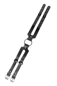 Choker-ogrlica Pecado BDSM, od dve trake, koža, crna